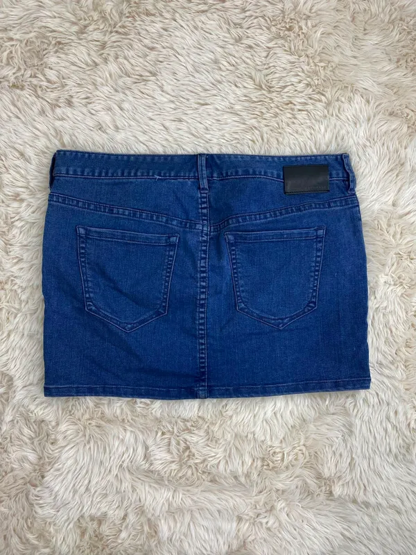 Pollera de jean azul con strass armani exchange t4