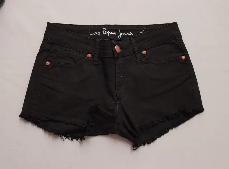 Short gabardina negra las pepas jeans t 26