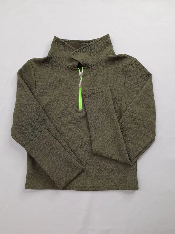 Top cierre manga larga verde musgo talle s