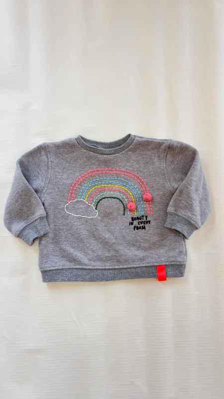Buzo gris arcoiris zara 6-9 meses