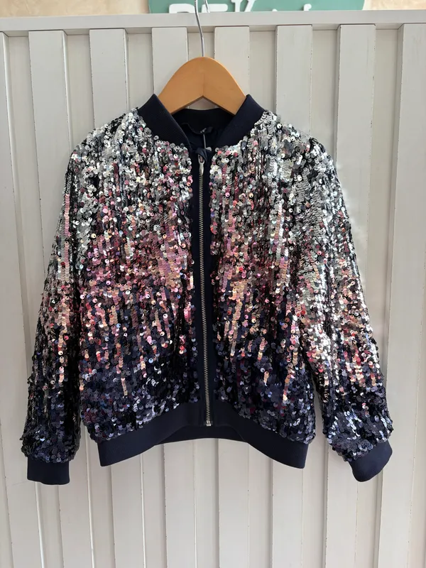 Campera lentejuelas azul