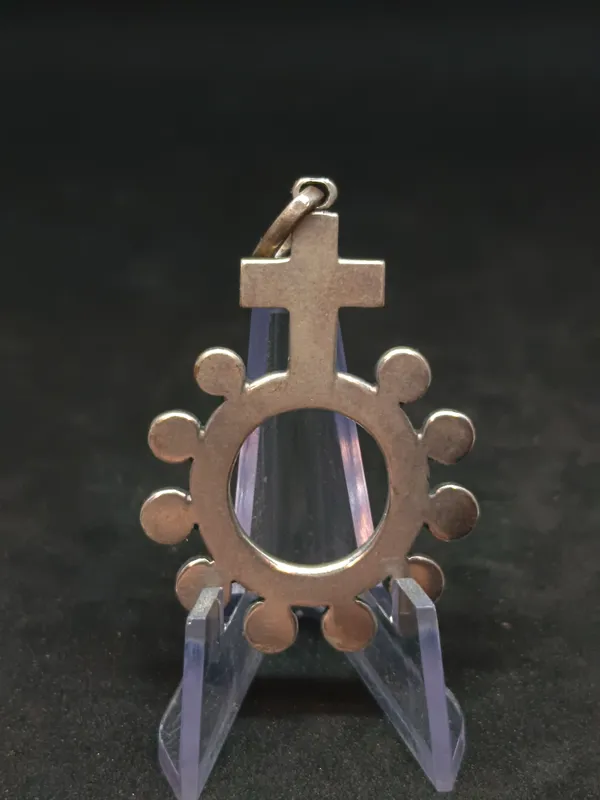 Dije rosario decenario de plata antiguo