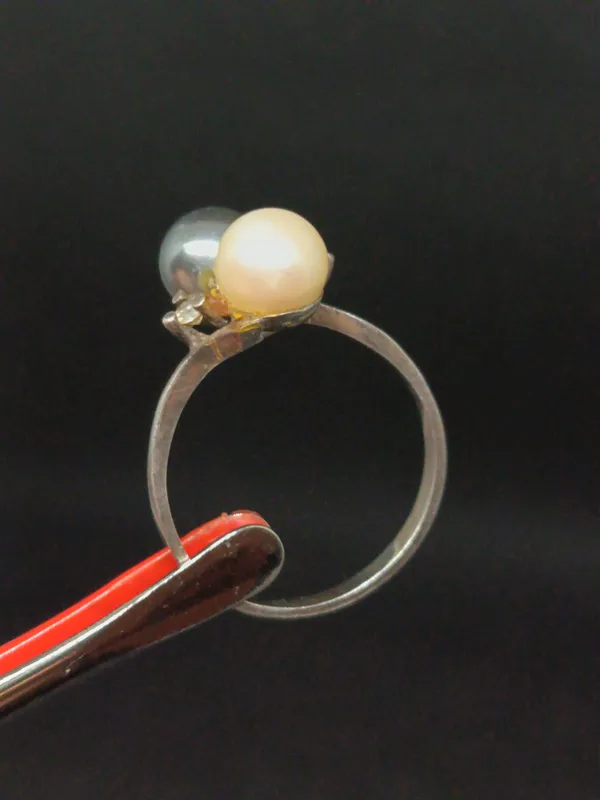 Anillo de plata estilo toi et moi (tu y yo)
