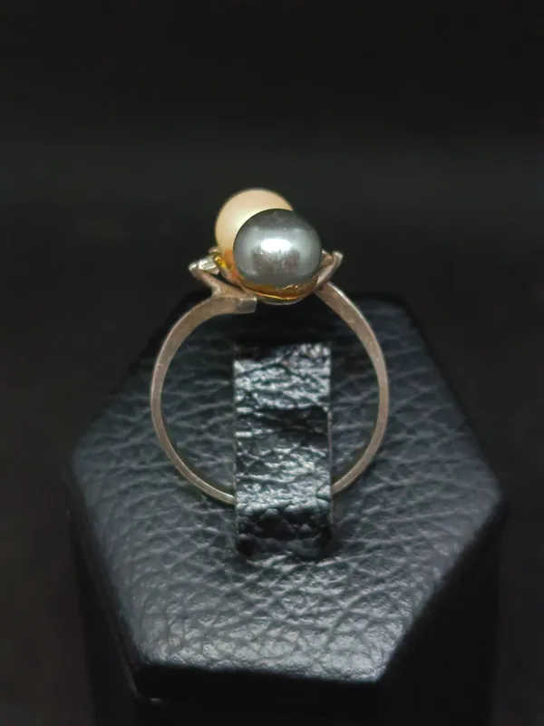 Anillo de plata estilo toi et moi (tu y yo)