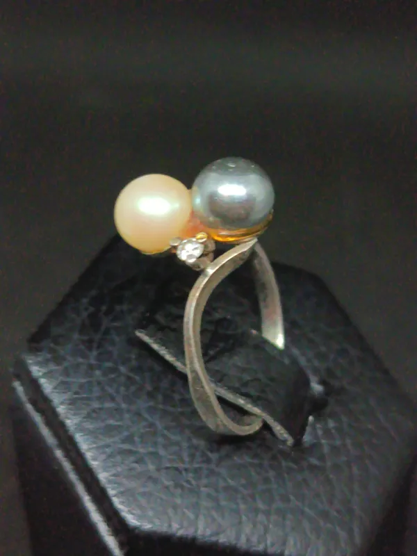 Anillo de plata estilo toi et moi (tu y yo)
