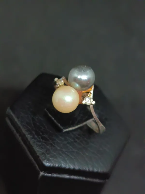 Anillo de plata estilo toi et moi (tu y yo)
