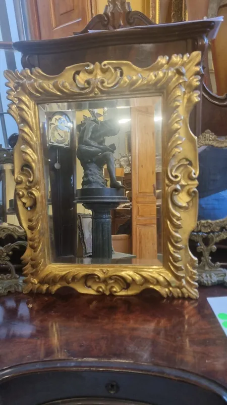 Espejo para colgar marco dorado a la hoja espejo biselado