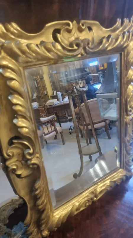 Espejo para colgar marco dorado a la hoja espejo biselado