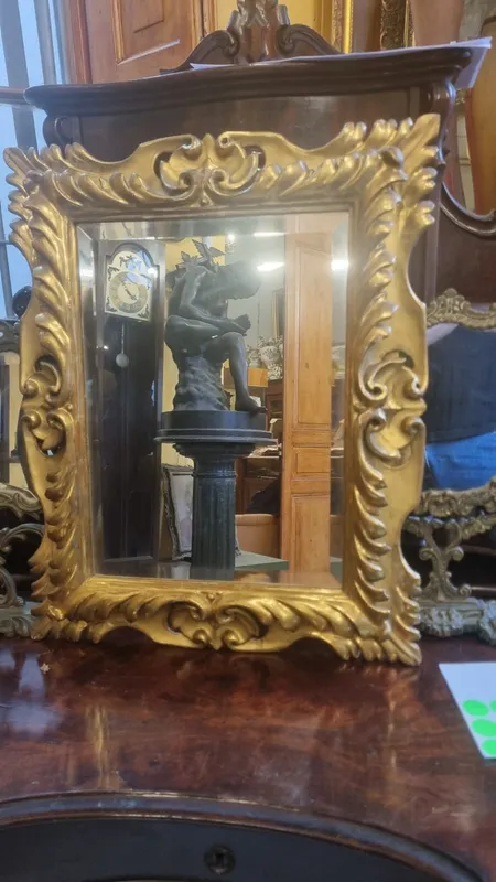 Espejo para colgar marco dorado a la hoja espejo biselado