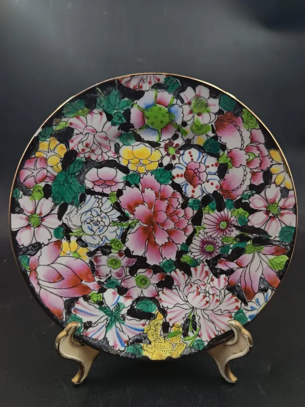 Plato porcelana china vintage mil flores