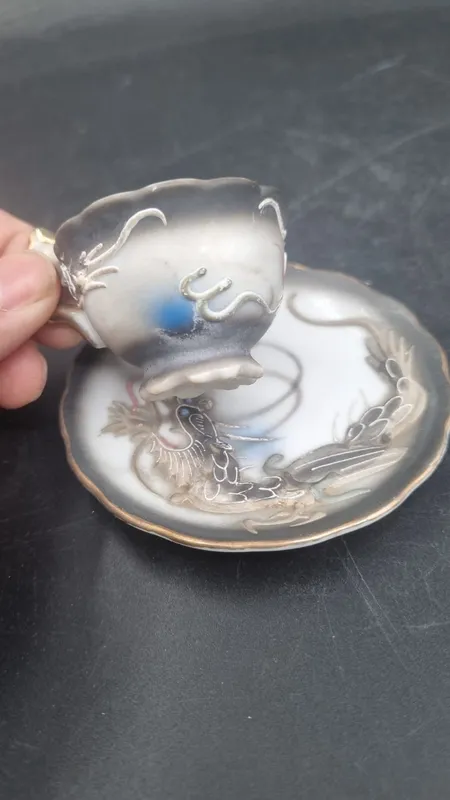 Plato y pocillo porcelana japonesa