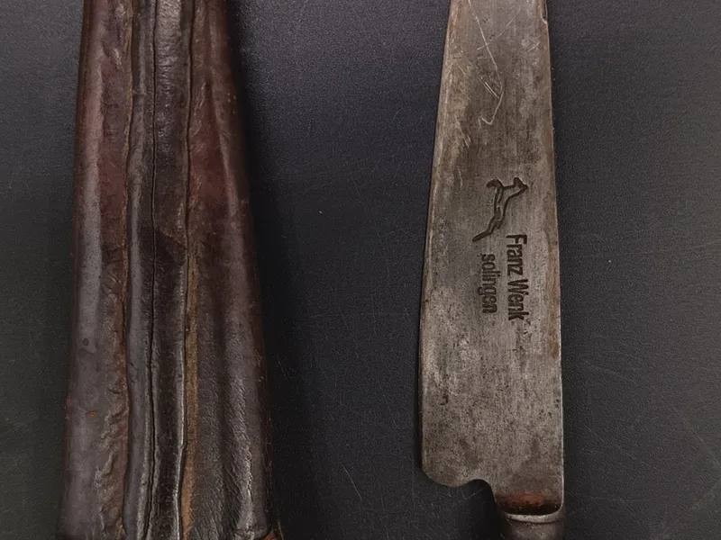 Cuchillo plateria criolla hoja solingen vaina de cuero
