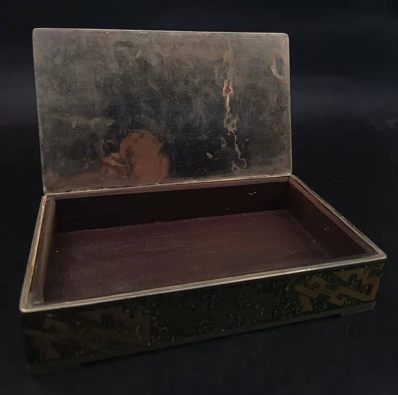 Caja de alpaca mexicana para cartas