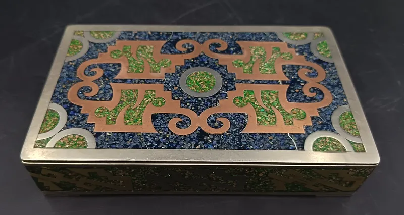 Caja de alpaca mexicana para cartas