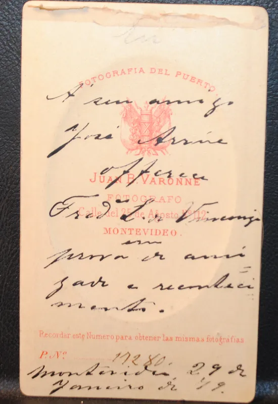 Carte de visit casa fotografica j.b varonne