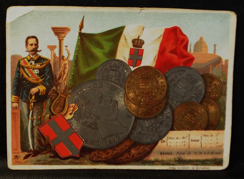 3 postales con monedas