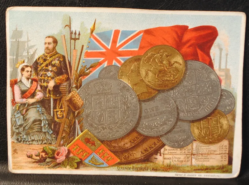 3 postales con monedas