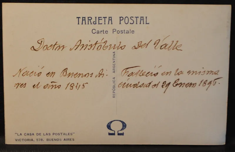 Postal de aristobulo del valle