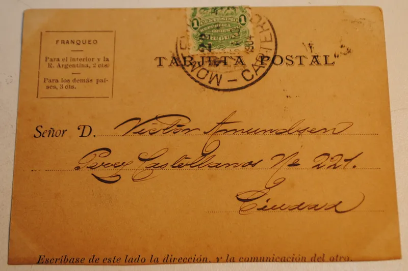 Postal con viñeta deñ general lavalleja fechada 1904