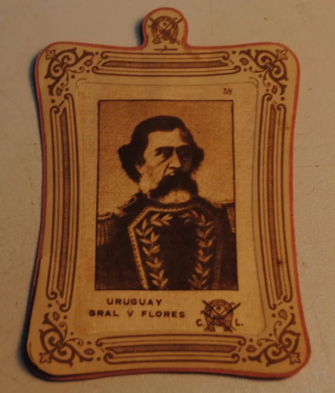Imagen impresa sobre seda del general venancio flores