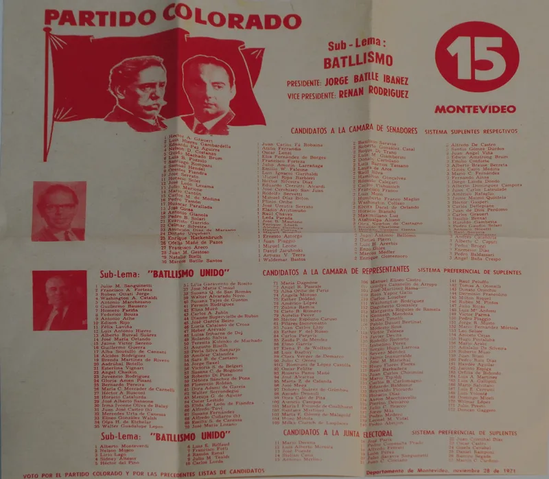 Lista 15 de 1971 jorge batlle renan rodriguez