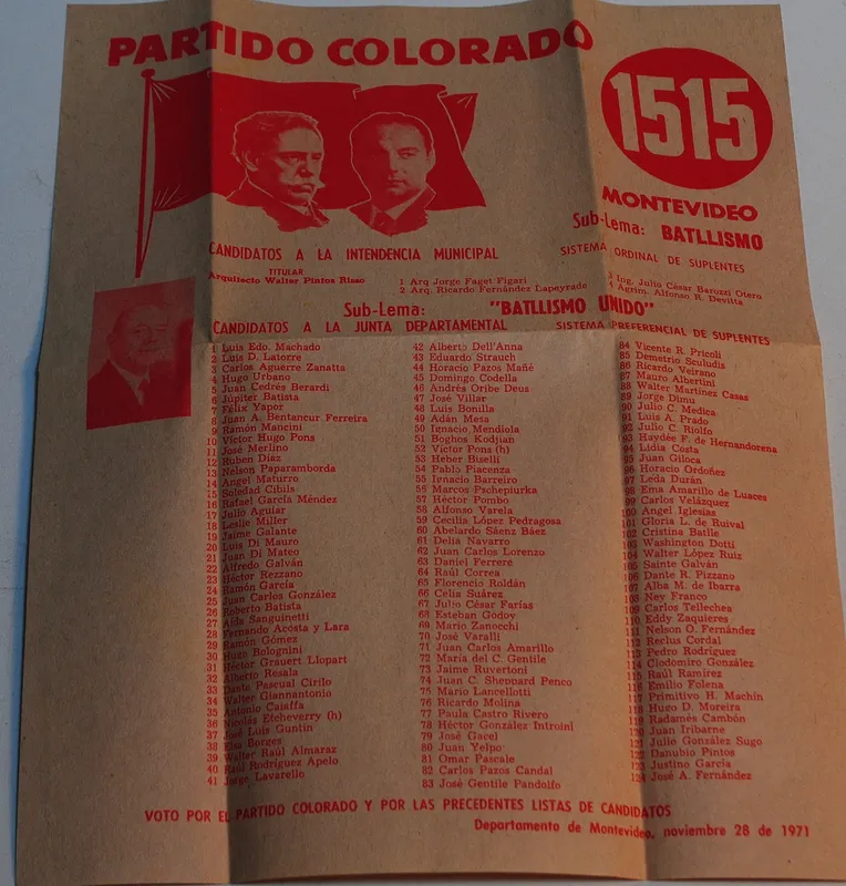 Lista 1515 de montevideo jorge walter pintos risso 1971