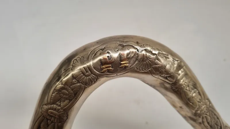 Cabezada de recado en plata y oro