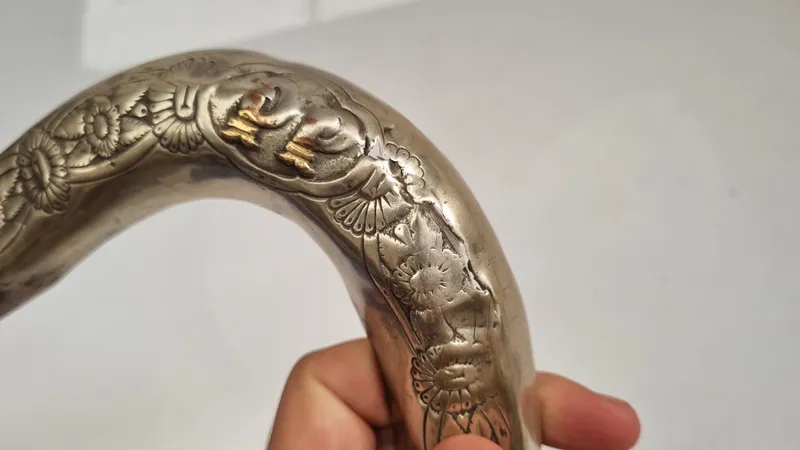 Cabezada de recado en plata y oro