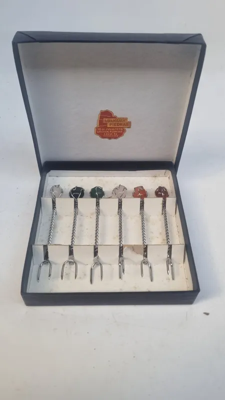 Set de 6 pichos con agatas
