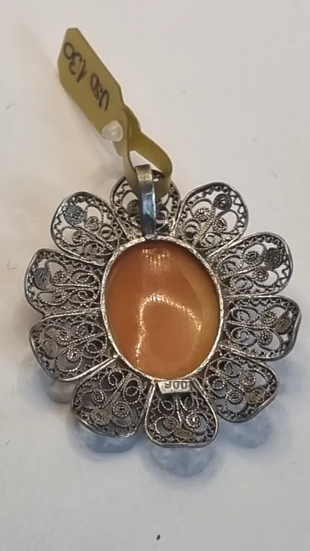 Colgante camafeo de plata 900 filigrana italiana