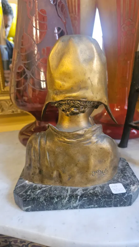 Busto de bronce niño firmado j. d aste