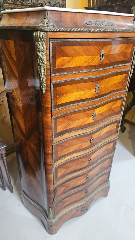 Mueble secretaire simil semanaire frances antiguo con llave