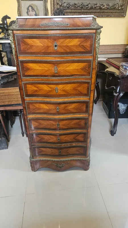 Mueble secretaire simil semanaire frances antiguo con llave