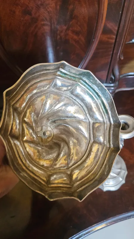 Par de candelabros de plata del 1900 829 g antiguos