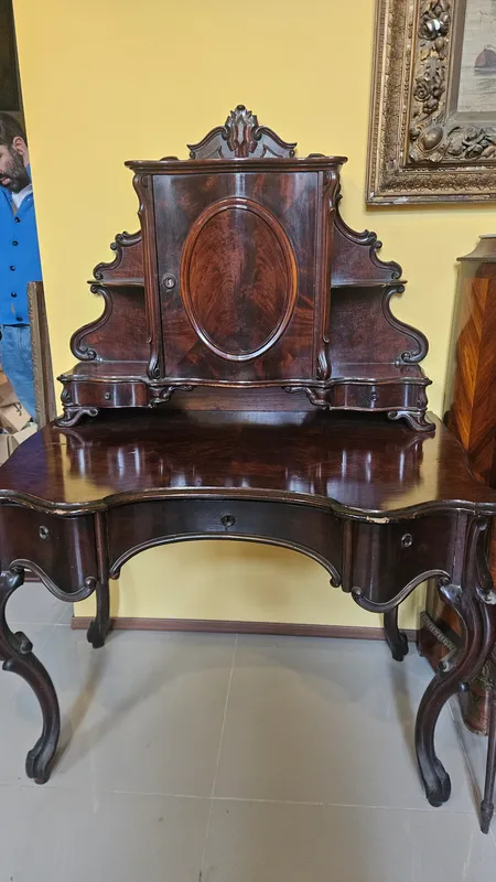 Mueble portugues escritorio con cajones y alzada siglo xix original