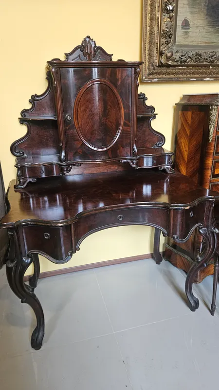 Mueble portugues escritorio con cajones y alzada siglo xix original