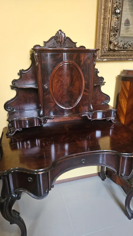 Mueble portugues escritorio con cajones y alzada siglo xix original