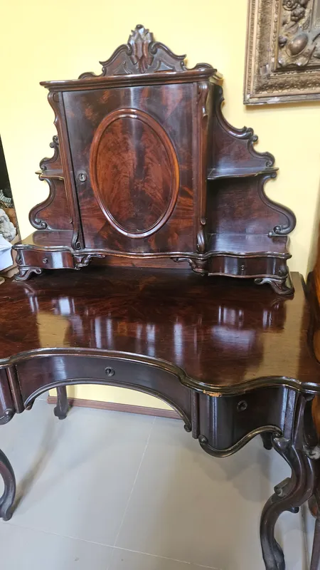 Mueble portugues escritorio con cajones y alzada siglo xix original