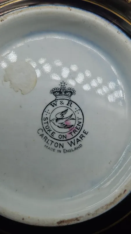 Centro de mesa carlton ware con dragones dorados