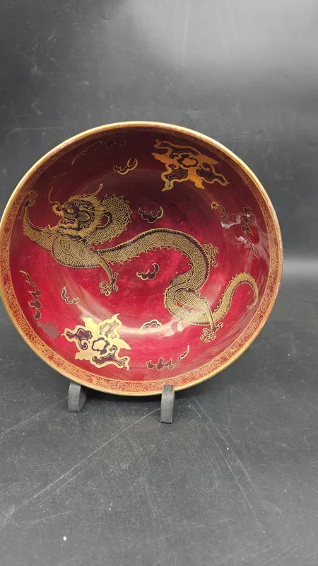 Centro de mesa carlton ware con dragones dorados