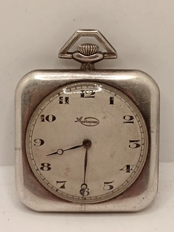 Reloj de bolsillo cuadrado mariom esfera analogica