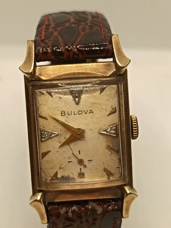 Reloj bulova "tank" vintage 1950 forma rectangular y estetica art deco