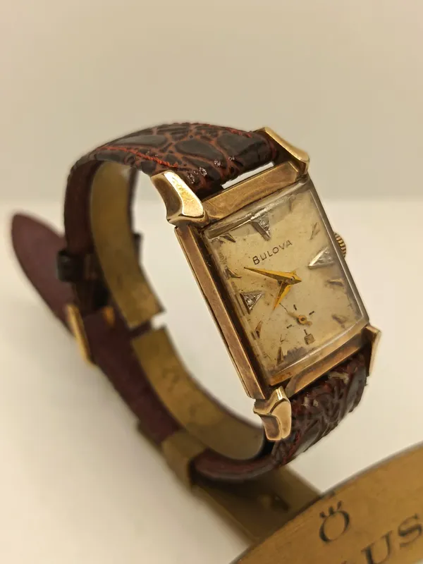 Reloj bulova "tank" vintage 1950 forma rectangular y estetica art deco