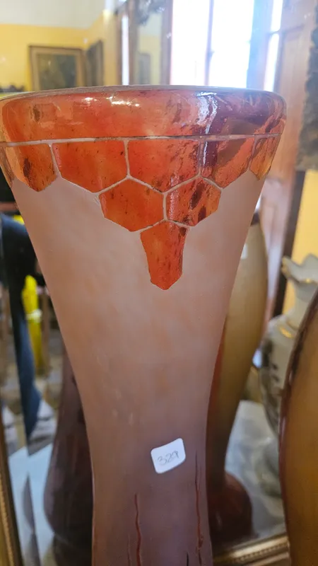 Florero le verre francaise diseño camafeo muliticapa art nouveau
