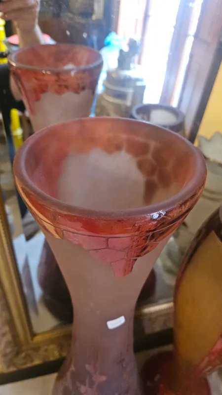 Florero le verre francaise diseño camafeo muliticapa art nouveau
