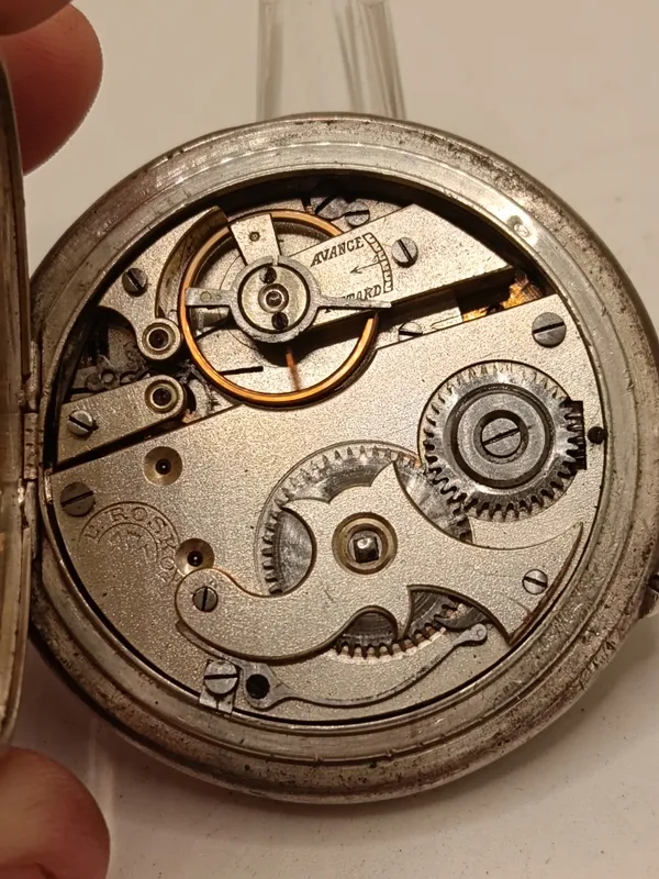Reloj de bolsillo roskopf caja de plata 800 funcionando de 1900