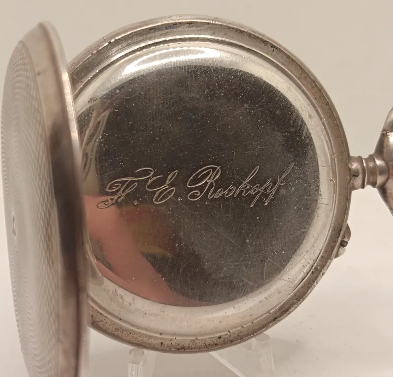 Reloj de bolsillo roskopf caja de plata 800 funcionando de 1900