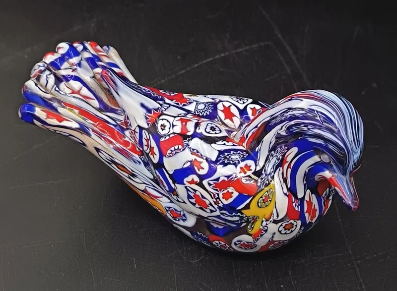 Paloma cristal de murano diseño millefiori