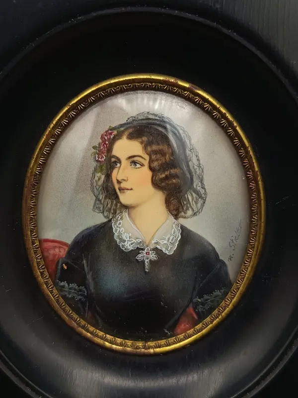 Miniatura de lola montez bailarina irlandesa pintada a mano