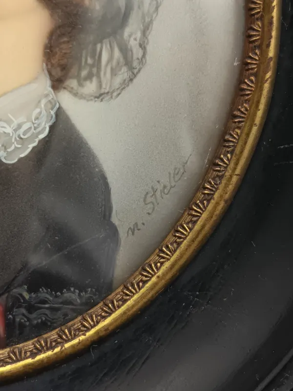 Miniatura de lola montez bailarina irlandesa pintada a mano